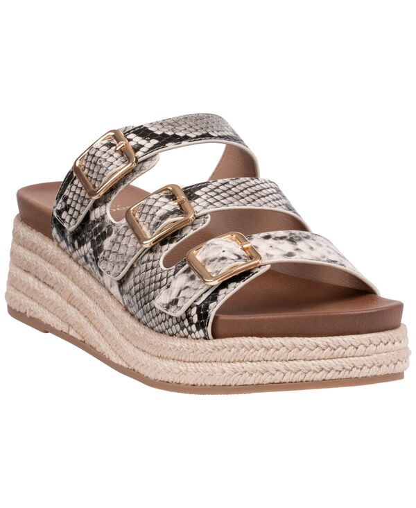 ジーシーシューズ レディース サンダル GC Shoes Womens Fabulistriple Bucklespadrille Wedge Sandals Natural