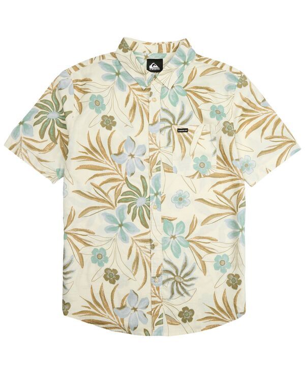 クイックシルバー メンズ トップス シャツ プリント 半袖 Quik silver Mens Printed ClassicFit ShortSleeve Shirt Beige ベージュ