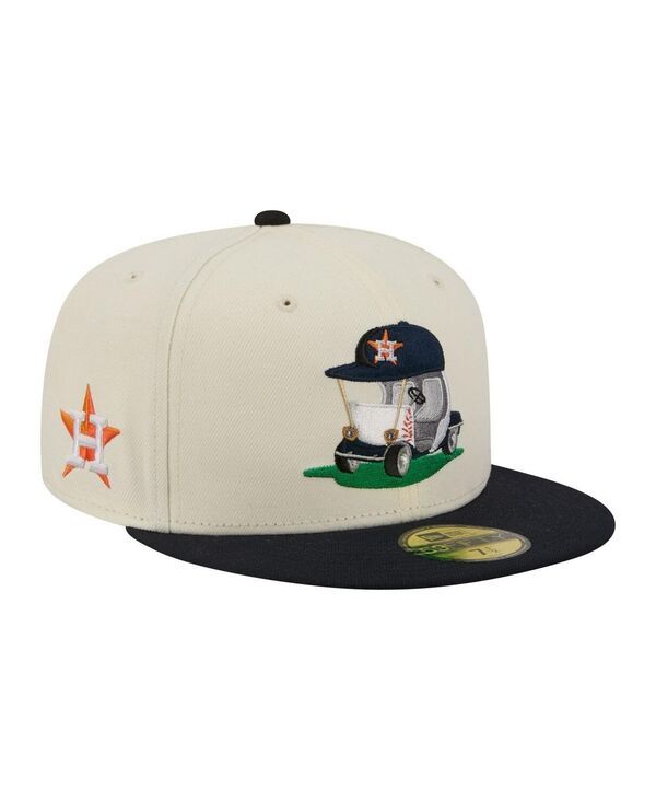 ニューエラ メンズ アクセサリー 帽子 New Era Mens CreamNavy Houston Astros Bullpen Cart 59FIFTY Fitted Hat Cream Navy