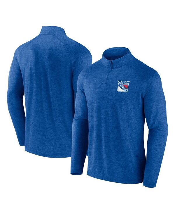 ロゴアスレチック メンズ トップス シャツ Logo Athletic Mens Blue New York Rangers HeadtoHead Raglan QuarterZip Top Blue