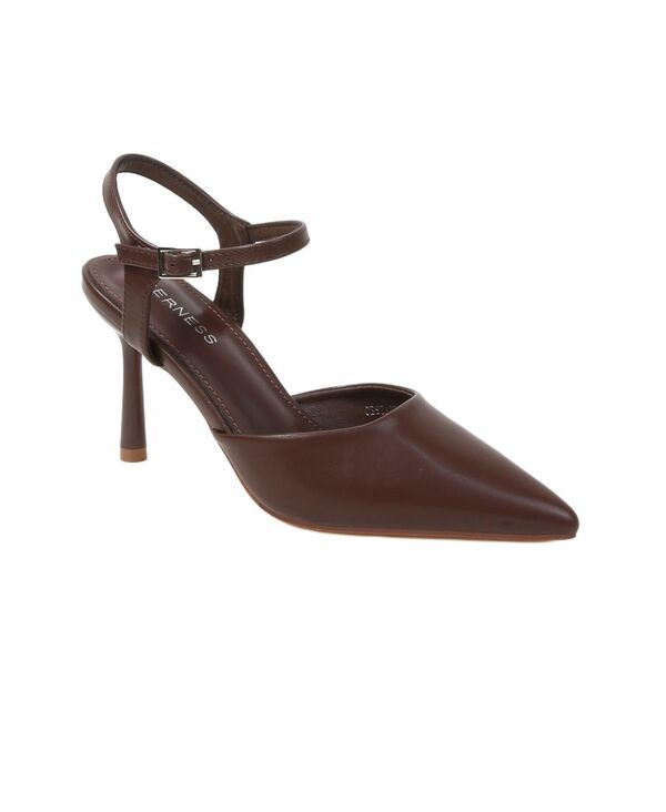 バーネス レディース シューズ パンプス アンクル BERNESS Cesia II Ankle Strap DOrsay Pumps Brown ブラウン