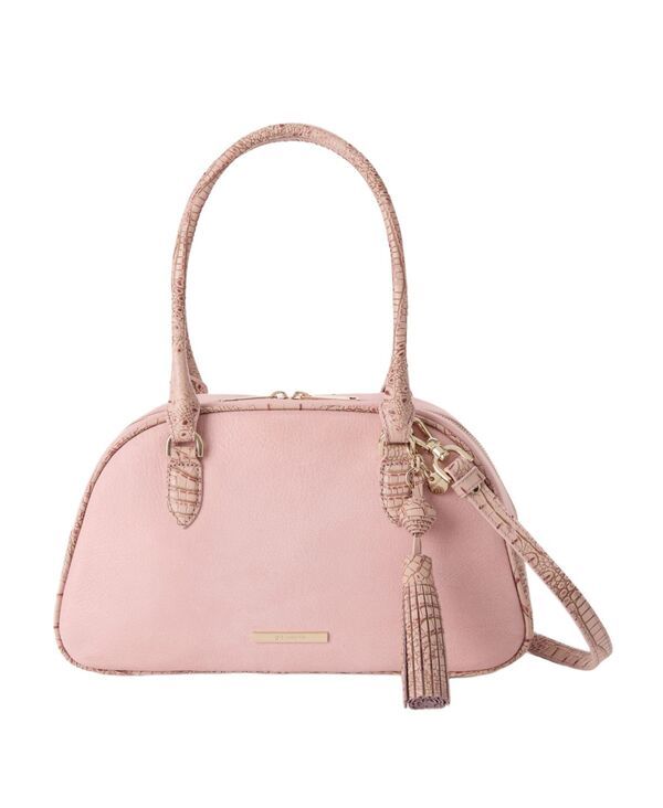 ブランミン レディース バッグ レザー Brahmin Angie DoubleZip Leather Medium Satchel Handbag Blush ブラッシュ