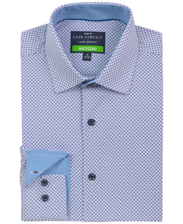 コンストラクト メンズ トップス シャツ スリムフィット ConStruct Mens Recycled Slim Fit Zig Zag Performance Stretch Cooling Co