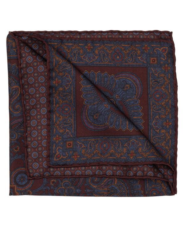 エリザベッタ メンズ アクセサリー ネクタイ シルク Elizabetta Mens Lario Double Sided Silk Pocket Square for Men Burgundy na