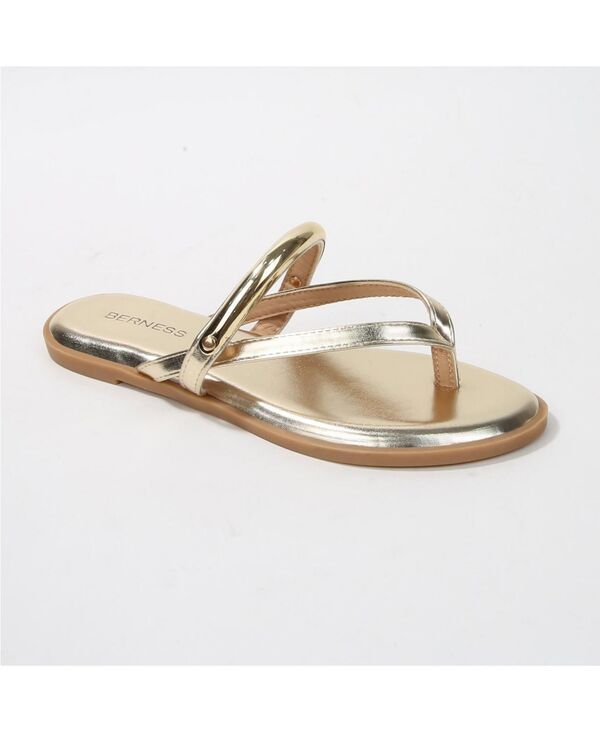 バーネス レディース シューズ サンダル BERNESS womens Kara Metal Ring Thong Sandals Gold ゴールド