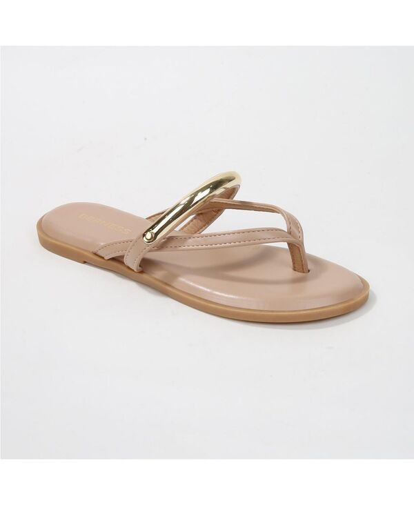 バーネス レディース シューズ サンダル BERNESS womens Kara Metal Ring Thong Sandals Beige ベージュ