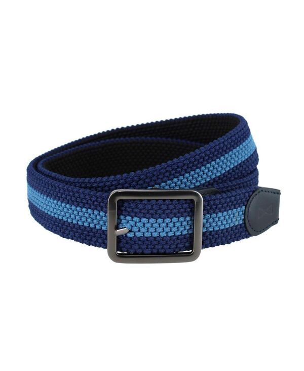 トラファルガー メンズ アクセサリー ベルトール Trafalgar Big Tall Arturo 35MM Black and Blue Striped Reversible Braided Ca