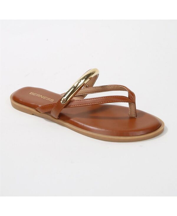 バーネス レディース シューズ サンダル BERNESS womens Kara Metal Ring Thong Sandals Brown ブラウン