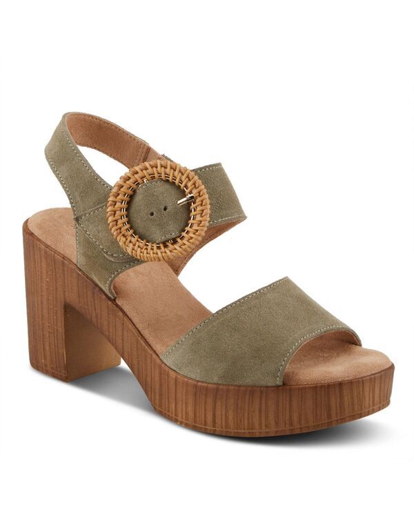 スプリングステップ レディース シューズ サンダル アンクル Spring Step Gamona Womens Ankle Strap with Buckle Closure Olive suede