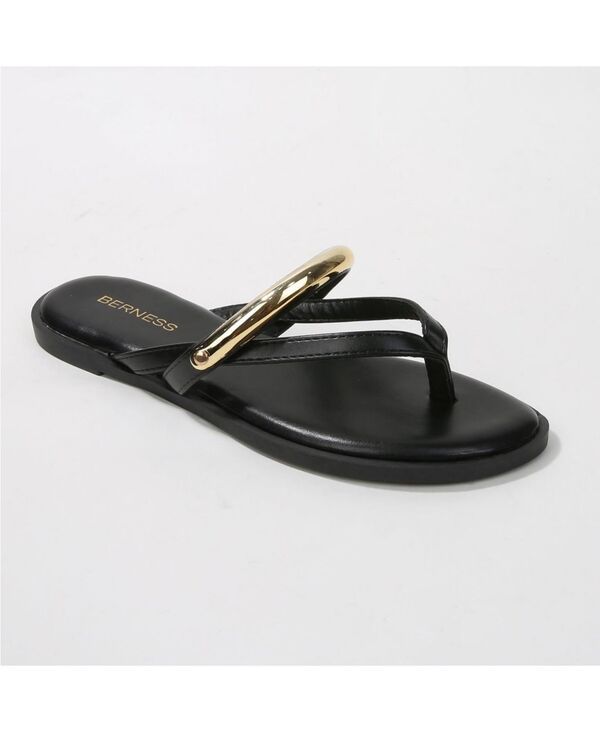 バーネス レディース シューズ サンダル BERNESS womens Kara Metal Ring Thong Sandals Black ブラック