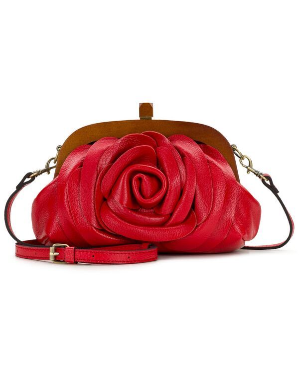 パトリシアナシュ レディース バッグ レザー Patricia Nash Joelle Smalleather Wooden Frame Crossbody Handbag Strawberry