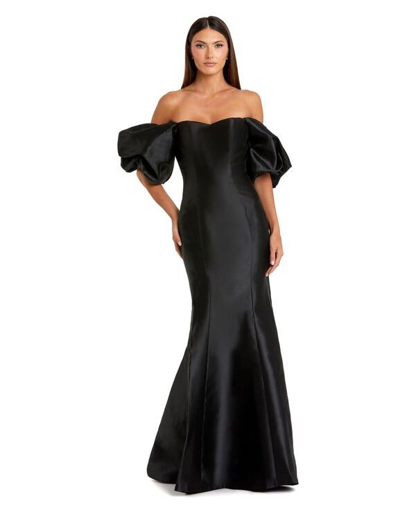 マックダガル レディース トップス ワンピース プチ Mac Duggal Petite Sweetheart Off The Shoulder Puff Sleeve Gown Black ブラック