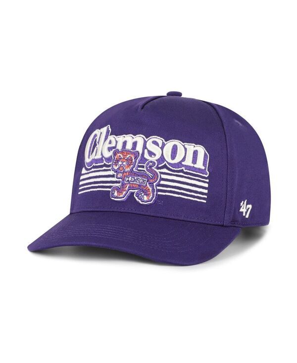47 ブランド メンズ アクセサリー 帽子 47 Brand Mens Purple Clemson Tigerscript Fade Hitch Adjustable Hat Purple パープル