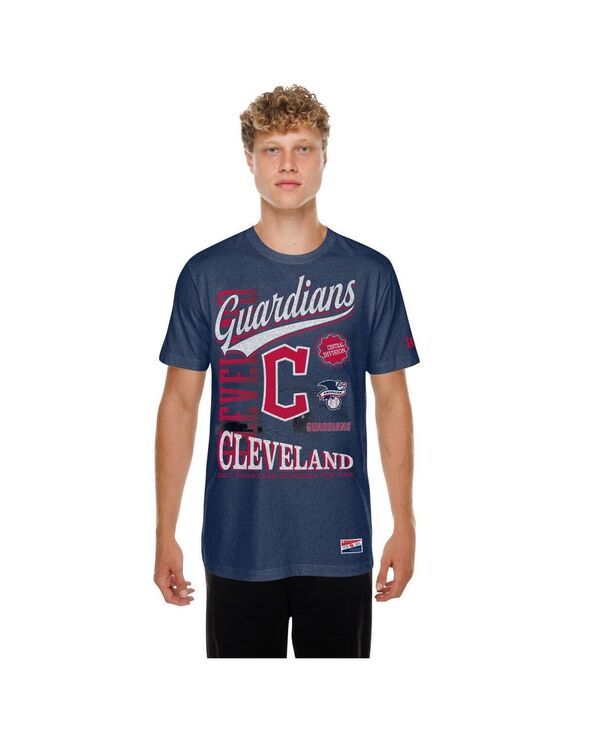ニューエラ メンズ トップス Tシャツ New Era Mens Navy Cleveland Guardians Oversized Throwback Distressed TShirt Navy