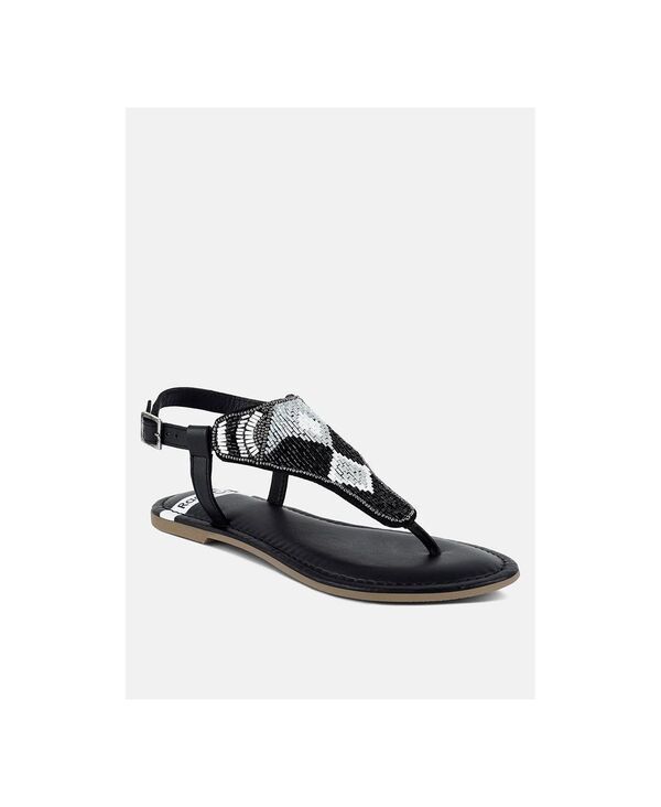ラグアンドコー レディース シューズ パンプス サンダル Rag Co Chitra Pin Buckle Beaded Flat Sandals Black ブラック 16,110円