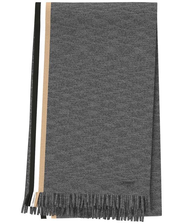 ヒューゴボス メンズ アクセサリー マフラー・ストール・スカーフ Hugo Boss Mens Henzo Stripe Detail Scarf Med Gray グレー