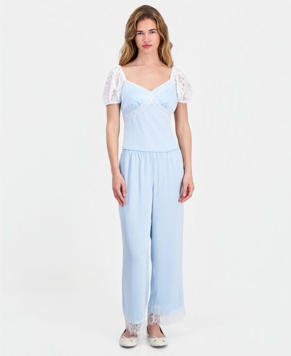 アンドノウディス レディース ボトムス カジュアルパンツ プチ サテン アンクル レース And Now This Petite Satin LaceTrim Ankle Pantskyride