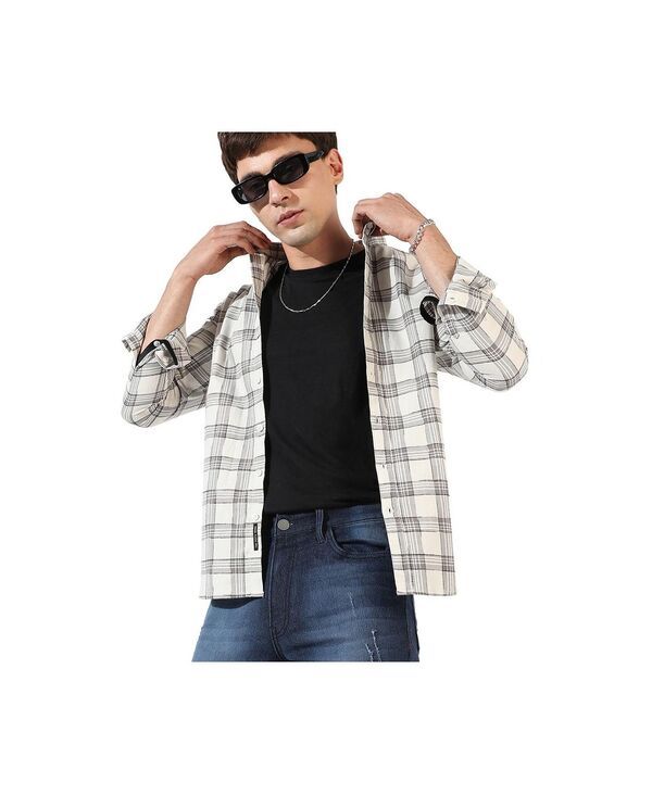 キャンパスストラ メンズ トップス シャツ レギュラーフィット Campusutra Mens Multicolour Checke red Regular Fit Casual Shirt Whit