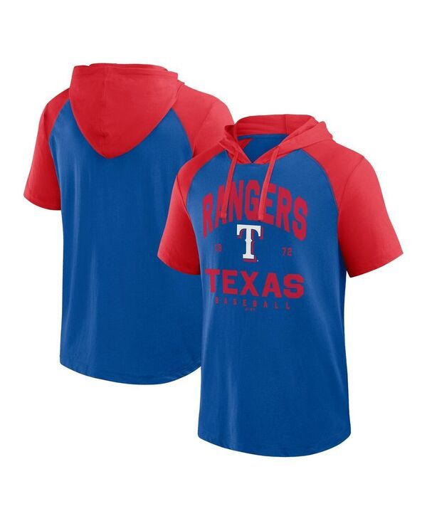 ロゴアスレチック メンズ トップス Tシャツ パーカー Logo Athletic Mens Royal Texas Rangers Prime Raglan Short Sleeve Hoodie