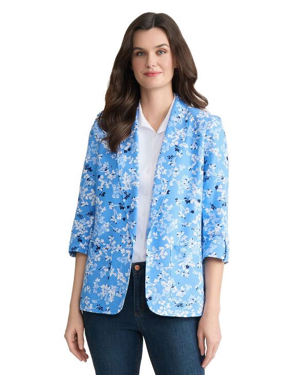 ジョーンズニューヨーク レディース アウター ジャケット・ブルゾン プチ Jones New York Petite Patch Pocket Jacket Blue Horizon Multi ブル