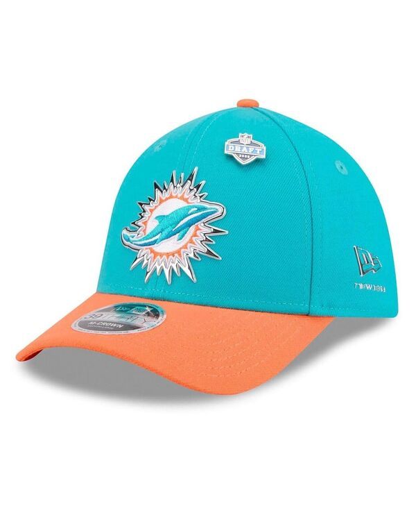 ニューエラ メンズ アクセサリー 帽子 New Era Mens AquaOrange Miami Dolphins 2026 NFL Draft 39THIRTY MCrown Flex Hat A