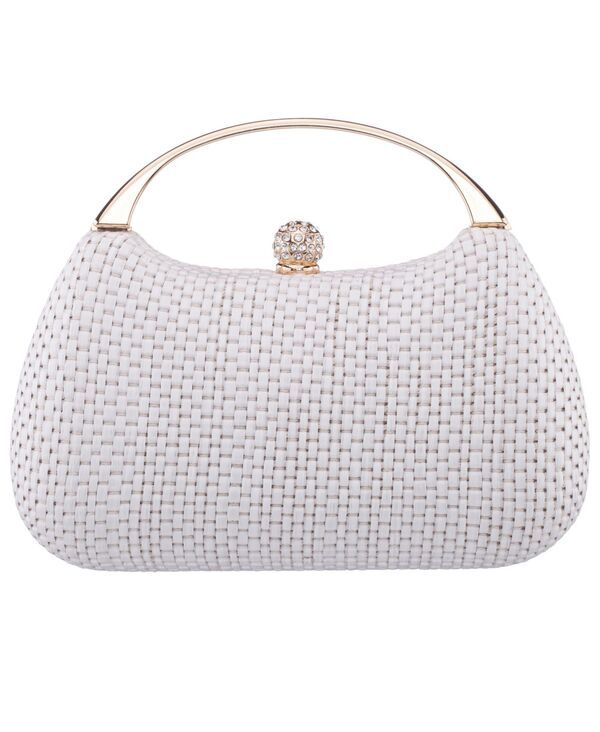 ニナ レディース バッグ ミニ Nina Straw Minaudiere Mini Clutchandbag White ホワイト