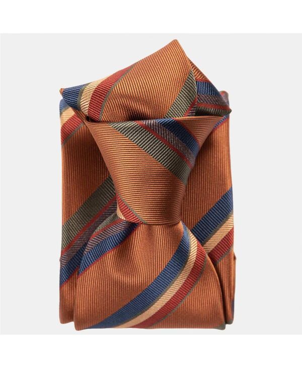 エリザベッタ メンズ アクセサリー ネクタイ シルク Elizabetta Battisti Silk Jacquard Tie for Men Ginger