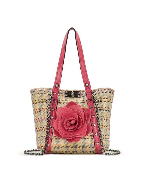 パトリシアナシュ レディース バッグ ミニ Patricia Nash Benvenuto Mini Rose and Chain Raffia Crossbody Handbag Petal Pin
