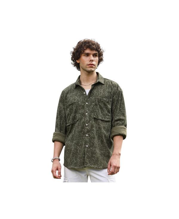 キャンパスストラ メンズ トップス シャツ コーデュロイ Campusutra Mens Faded Corduroy Oversized Shirt Green グリーン