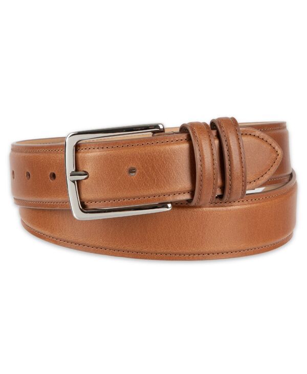 クラブルーム メンズ アクセサリー ベルト レザー Club Roomens Luxury Drop Edge Stitched Leather Beltan タン