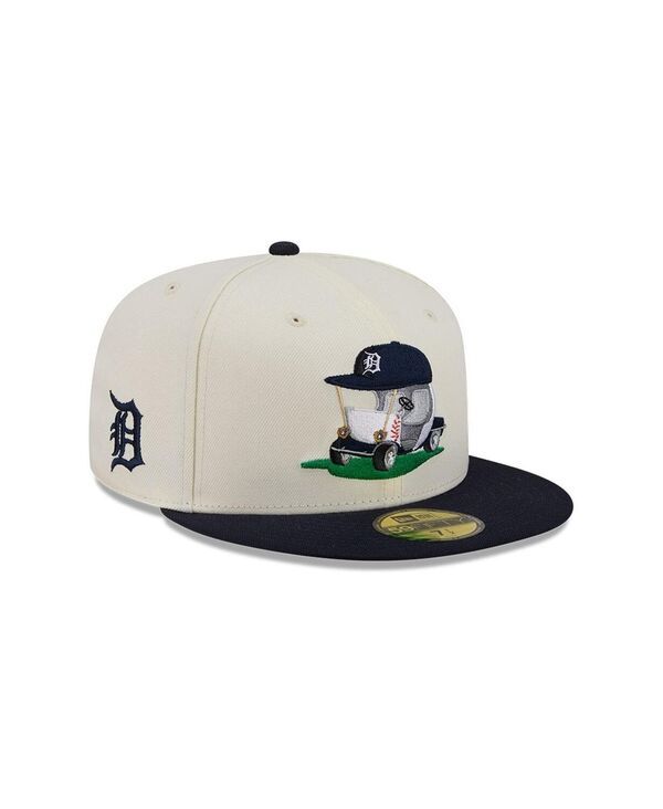 ニューエラ メンズ アクセサリー 帽子 New Era Mens CreamNavy Detroitigers Bullpen Cart 59FIFTY Fitted Hat Cream Navy ク