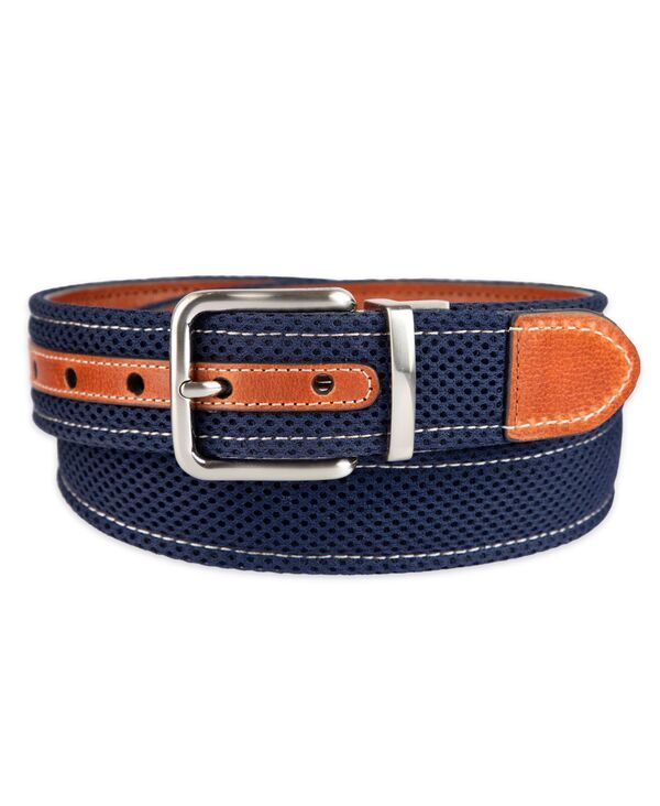 トッミーバハマ メンズ アクセサリー ベルト レザー Tommy Bahama Mens TwoInOne Reversibleather Perforated Belt NavyTan ネイビー