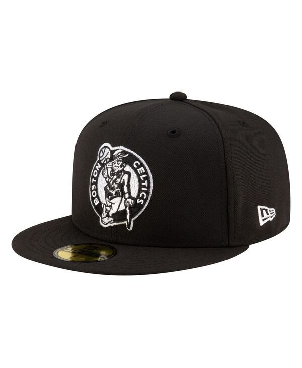 ニューエラ メンズ アクセサリー 帽子 ロゴ New Era Mens Black Boston Celtics Black White Logo 59FIFTY Fitted Hat Black ブ