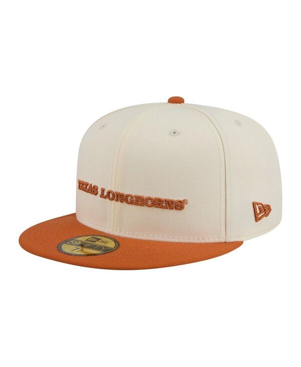 ニューエラ メンズ アクセサリー 帽子 New Era Mens CreamTexas Orange Texas Longhorns TwoTone Script 59FIFTY Fitted Hat