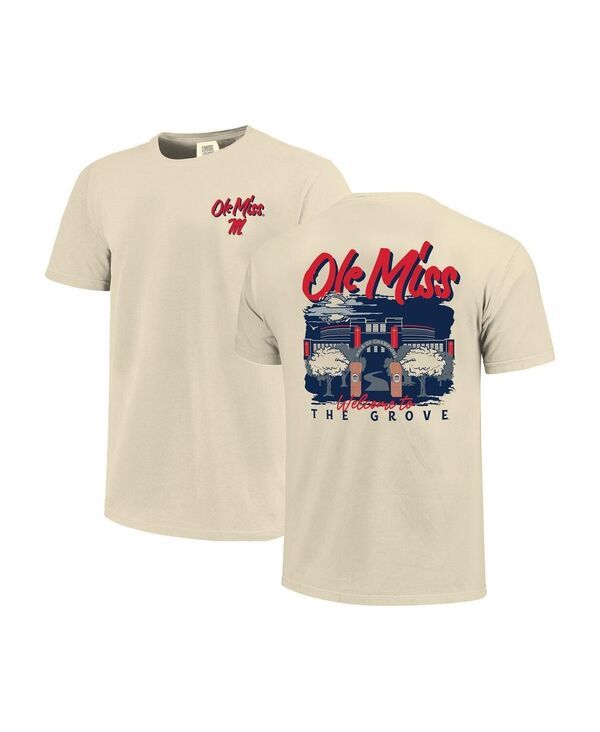 イメージワン メンズ トップス Tシャツ Image One Mens Natural Ole Miss Rebels Comfort Colors HandDrawn Campustack TShi
