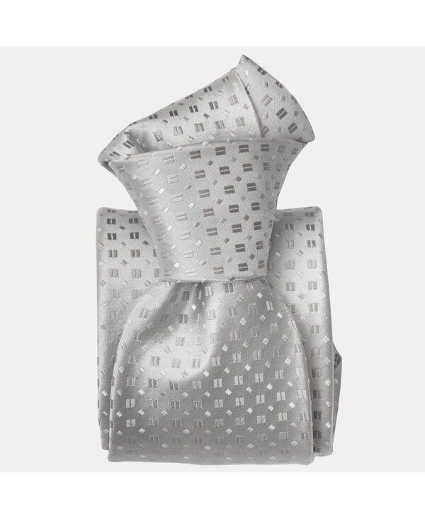 エリザベッタ メンズ アクセサリー ネクタイ シルク Elizabetta Barbera Silk Jacquard Tie for Men Silver シルバー