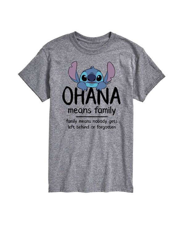 エアウェーブス メンズ トップス Tシャツ AIRWAVES Mens Lilo Stitch Ohana Means Family Short Sleeve TShirt Gray グレー
