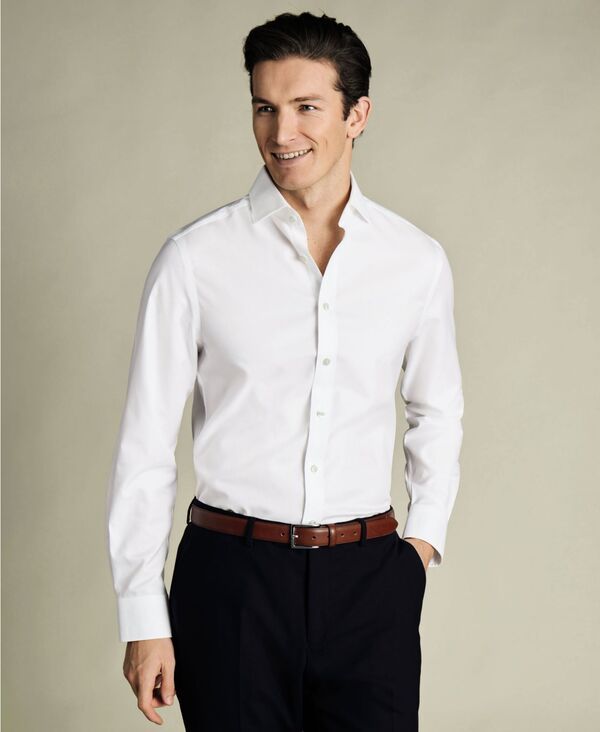チャールズティリット メンズ トップス シャツ Charles Tyrwhitt MenslimFit Poplin Dresshirt White ホワイト