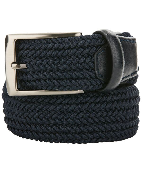 ペリーエリス メンズ アクセサリー ベルト Perry Ellis Portfolio Mens Channel Braided Stretch Belt Navy ネイビー
