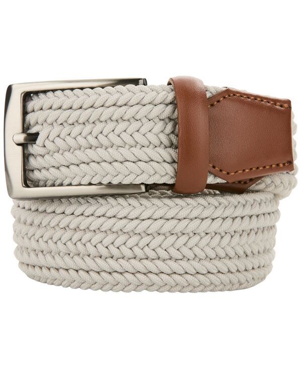 ペリーエリス メンズ アクセサリー ベルト Perry Ellis Portfolio Mens Channel Braided Stretch Belt Kahki