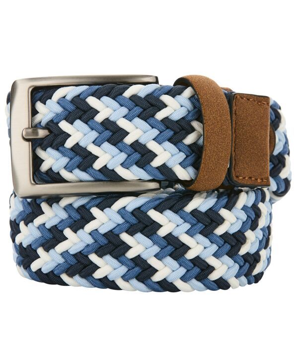 ペリーエリス メンズ アクセサリー ベルト Perry Ellis Portfolio Mens Braided Stretch Belt Blue Multi ブルー
