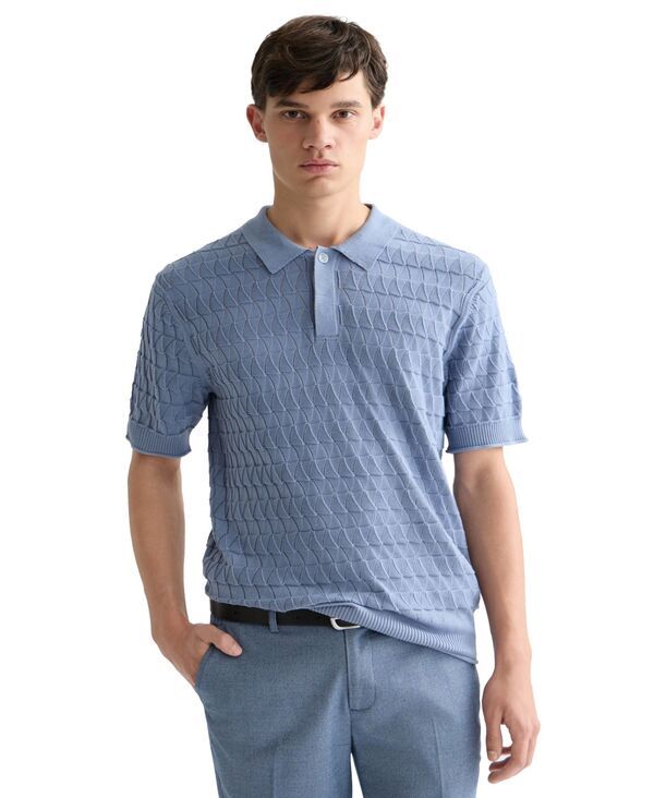 スコッチアンドソーダ メンズ トップス ポロシャツ ニット SCOTCH SODA Mens RegularFit Pointelle Knitted Polo Shirt Infinity