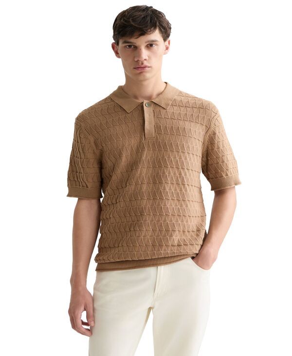 スコッチアンドソーダ メンズ トップス ポロシャツ ニット SCOTCH SODA Mens RegularFit Pointelle Knitted Polo Shirt Amphora