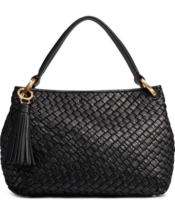 ダナ キャラン ニューヨーク レディース バッグ Donna Karanew York Glenwood Woven Small Shoulder Handbag BlackGold ブラック