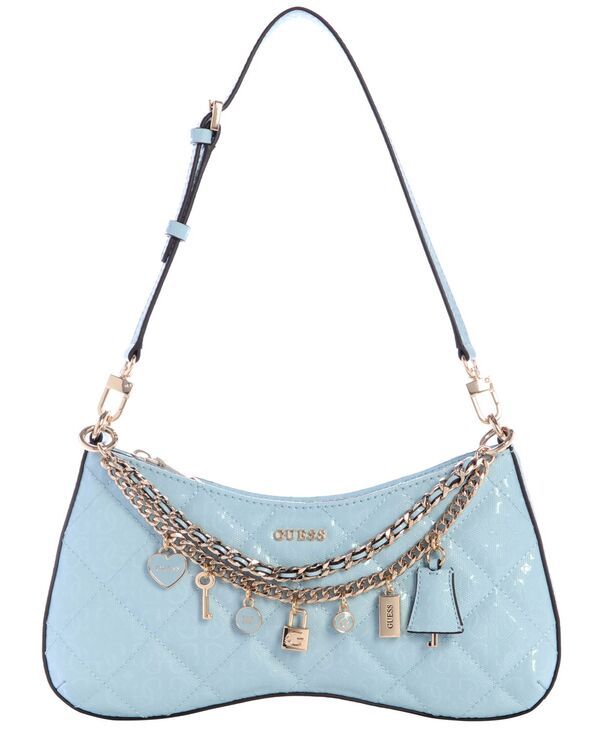 ゲス レディース バッグ GUESS Libby Small Top Zip Shoulder Bag Blue ブルー