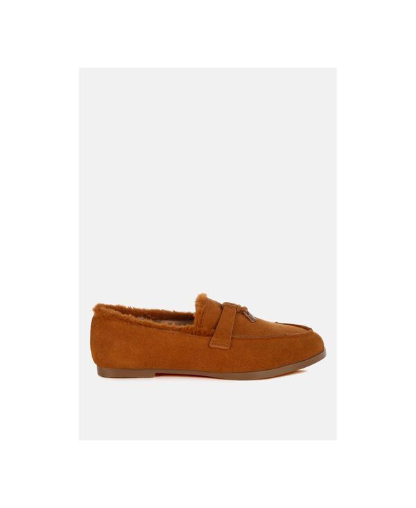 ラグアンドコー レディース シューズ スリッポン・ローファー スエード Rag Co Rag and Co Womens Ohrid Suede and Faux Fur Flat Loafers T