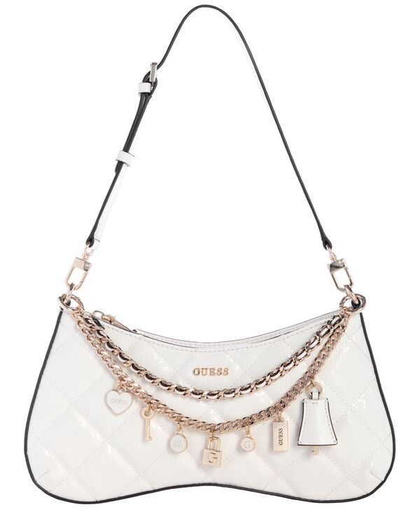 ゲス レディース バッグ GUESS Libby Small Top Zip Shoulder Bag White ホワイト