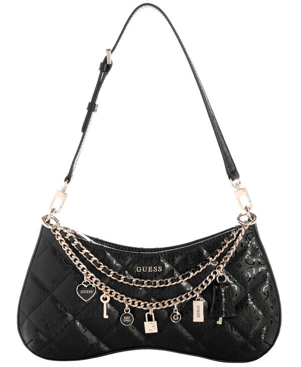 ゲス レディース バッグ GUESS Libby Small Top Zip Shoulder Bag Black ブラック