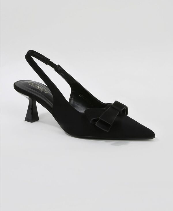 バーネス レディース シューズ パンプス アシンメトリー ヒール BERNESS Womens Calliope Asymmetrical Bow Kitten Heels Black ブラック