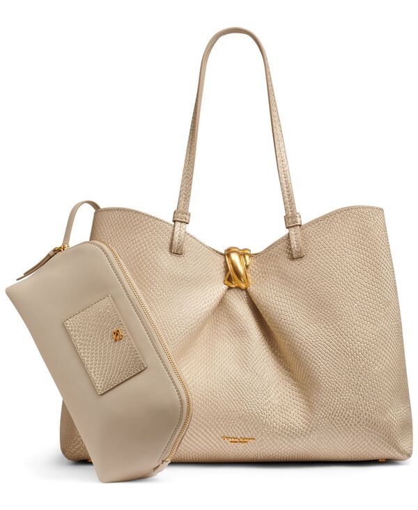 ダナ キャラン ニューヨーク レディース バッグ Donna Karanew York Cambric Large Tote Handbag Metallic Bone メタリック